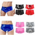 DE Sexy Herren Wetlook Lackleder Slip Shorts Boxershorts Unterwäsche Clubwear