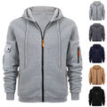 Herren Sweatjacke mit Kapuzen Fleece Jacke Kapuzenjacke Sportjacke Wintermantel