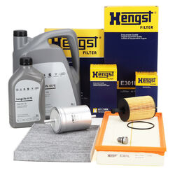 HENGST Filterset 4-tlg + 6L ORIGINAL 0W30 Motoröl für VW GOLF 4 BORA V5 VR6 R32