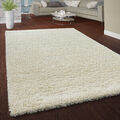 Hochflor Shaggy Teppich Kuschelig Weicher Langflor Moderne Uni Farben In Creme