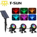 T-SUN 3-IN-1 Solar Gartenstrahler Solarleuchte RGB Solarlampe IP68 Teichbeleucht