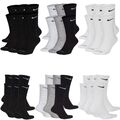 Nike Everyday Dri-Fit 6 Paar schwarz weiß Crew Socken gepolstert Fitness Sportsocken