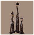 Simandra 3er Set Deko Giraffe Holz Figur afrikanische Skulptur Afrika