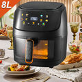 Airfryer XXL Heißluftfritteuse 8L Fritteusen Friteuse Heißluft Air Fryer 1800W