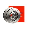 BREMBO BREMSSCHEIBEN HINTEN GELOCHT 2x Ø 230mm 08.7165.1X FÜR VW GOLF 4 1.4 16V