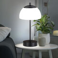 Tischlampe Tischleuchte Schlafzimmerlampe Touchdimmer Glas opal schwarz LED 35cm