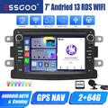 Android 13 64G Autoradio GPS Navi RDS SWC Für Dacia Lodgy Sandero Duster Carplay