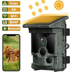 WiFi Bluetooth Solar Trail Kamera 4K 46MP Wildlife Jagd Cam PIR Nachtsicht