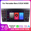 Für Mercedes Benz C-Klasse W203 CLK C209 Android 13 Autoradio BT DAB+ GPS NAVI