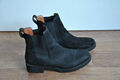 H&M Premium Chelsea Boots Gr. 39 Echt Leder Stiefeletten Schwarz Wildleder