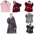 Kuschel Riesen Hoodie Blanket Oversized Übergroße Pulli Decke Damen Lang  Sherp