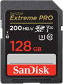 SANDISK Extreme PRO® UHS-I, SDXC Speicherkarte, 128 GB, 200 MB/s