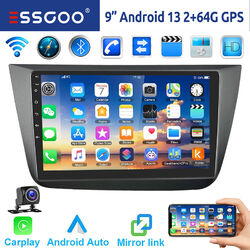 64G Android 13 Carplay Autoradio GPS RDS Kam Für Seat Altea 2004-15 Toledo 04-09