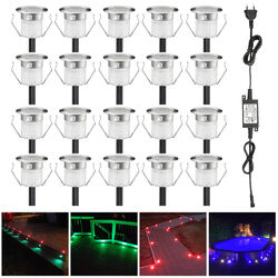 1-30er 30mm RGB Boden Einbaustrahler LED Leuchte Außenlampe Minispot Wasserdicht