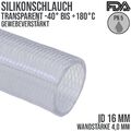 Silikon Silicon Milch Gewebe Schlauch transparent lebensmittelecht FDA 2 - 25mm