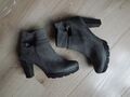 PAUL GREEN;STIEFELETTEN;BOOTS;VELOURLEDER;GRAU;ELEGANT;GR.5,5;EU 38,5;NW;TOLL!!!