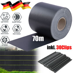 PVC Sichtschutz Streifen Rolle 70m Blende Folie Doppelstabmatten Garten Zaun DE