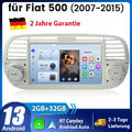 7" 2+32G BT Carplay Autoradio Android 13 GPS Navi WiFi Für Fiat 500 2007-2015 FM