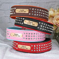 Personalisiertes Hundehalsband Leder Breit Strasshalsband Name Gravur Halsband