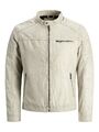 Jack & Jones Herren Bikerjacke ROCKY beige M L XL XXL 12147218 Kunstleder