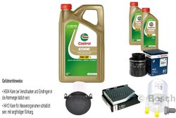 BOSCH Inspektionspaket 7 L Castrol EDGE 5W-30 LL für VW Golf V 1.4 TSI Audi A3