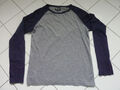 Watson's  Langarmshirt, graumeliert/dunkelblau, Gr. 48/50, Mischgewebe,