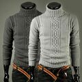 Herren Winter Warme Strickpullover Jumper Sweater Rollkragen Pulli Pullover Tops