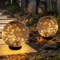 2er Set Solar Steck Lampe Deko Lichterkette Kugel Garten Strahler Außen Leuchte