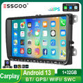 Kamera 9" IPS Carplay Autoradio Android 13 GPS 32G Für VW GOLF 5 6 Touran Caddy