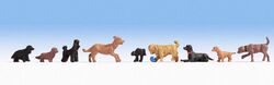 NOCH 15719 Hunde 9 Figuren H0 1:87 handbemalt, Neu