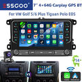 4+64G Autoradio Android 14 Carplay GPS NAVI Für VW GOLF 5 6 Touran Tiguan Passat