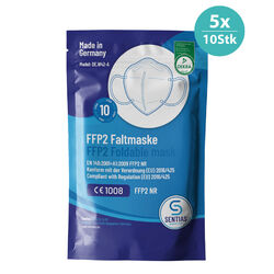 SENTIAS FFP2 Maske für Atemschutz \Made in Germany CE1008 mit DEKRA Schadstoff