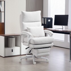 HOMCOM Bürostuhl Ergonomisch Schreibtischstuhl mit Lendenwirbelstütze, Fußstütze