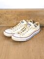 Vintage Converse All Star ~ Herren Größe 9 ~ Elfenbein Freizeitschuhe niedrige Turnschuhe M9165