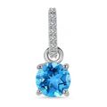 echter Schweizer Blautopas Kette anhänger 925 Sterling silber mit Edelstein BL02