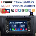 Android 13 32G Autoradio Carplay Für VW GOLF 5 6 Passat Tiguan Seat KAM GPS NAVI