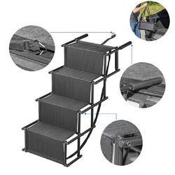 Hundetreppe faltbar Tierrampe 4 Stufen Klapptreppe bis 30 kg Auto Treppe Hund 