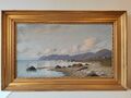 Originales signiertes Ölbild auf Leinwand, Alfred Olsen, 1896, Ostseeküste