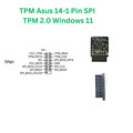 TPM 2.0 ASUS 14-1 pin SPI | Trusted Platform Modul | Windows 11 | NEU