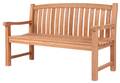 Gartenbank Woodie Breite 120 - 150 cm Teak natur wetterfest Holzbank mit Lehne