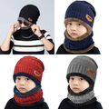 Wintermütze Strickmütze Warme Beanie Winter Mütze und Schal Kinder Erwachsene