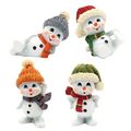 4er-Set LUSTIGE SCHNEEKINDER mit Mütze Quartett Schneemann Figur Dekoration Deko