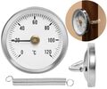 Clip-auf Rohr Heißwasserthermometer Bimetall Temperaturanzeige und Feder