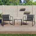  Garten Lounge Set Gartenmöbel Sitzgruppe 3tlg. mit Kissen Anthrazit Stahl vidaX