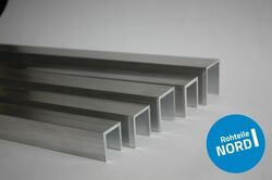 Aluminium U-Profil aus AlMgSi0,5 Alu Aluprofil U Profil Modellbau20x20x20x1,5 mm - 50x50x50x3 mm / Länge 50 - 2000 mm