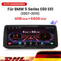 12.3"DAB+Android 13 Autoradio GPS Navi CarPlay DSP SWC 64GB BMW 5er E60 E61 CCC