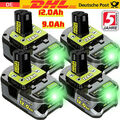 4X 9000mAh Akku für RYOBI 18V One Plus Lithium RB18L50 P108 12Ah P109 Batteries