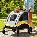 XXL Hundewagen Hundebuggy Pet Stroller 4-Rad-Haustierkinderwagen mit Bremse Grau