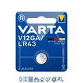 2 x Varta Alkaline V12GA LR43 AG12 12GA 186 Knopfzelle 120mAh Batterie