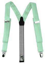 schmaler TigerTie Unisex Hosenträger mit 3 extra starken Clips - in mint Uni